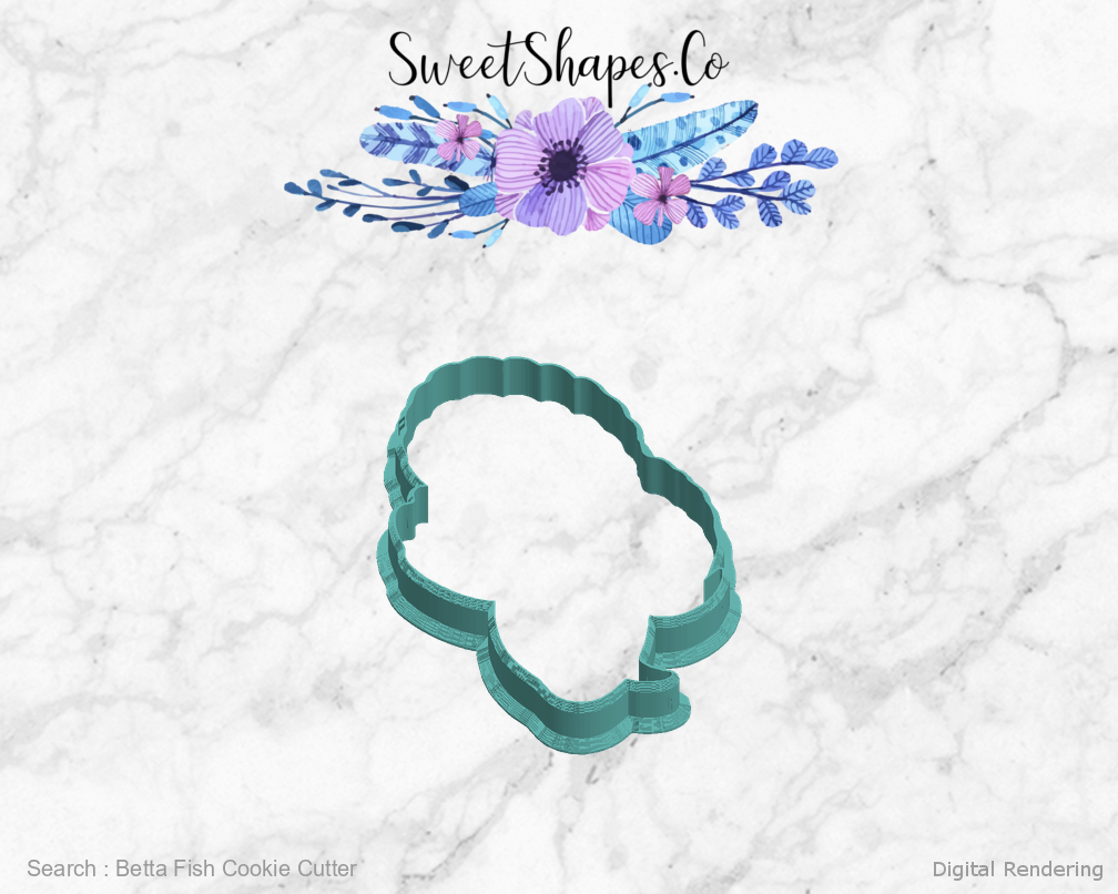Betta Fish Cookie Cutter — left view