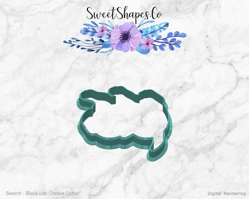 Black Lab Cookie Cutter — back view