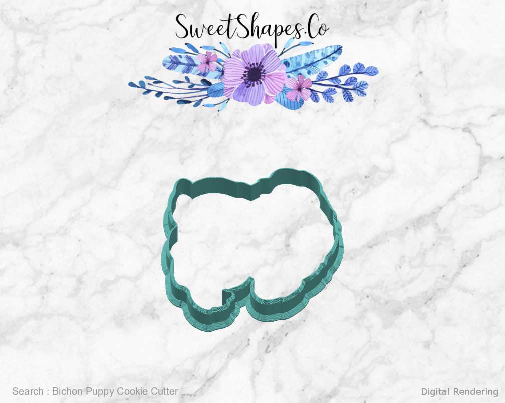 Bichon Puppy Cookie Cutter — right view