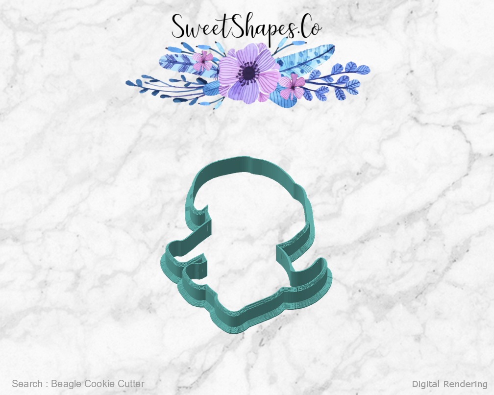 Beagle Cookie Cutter — angled front view