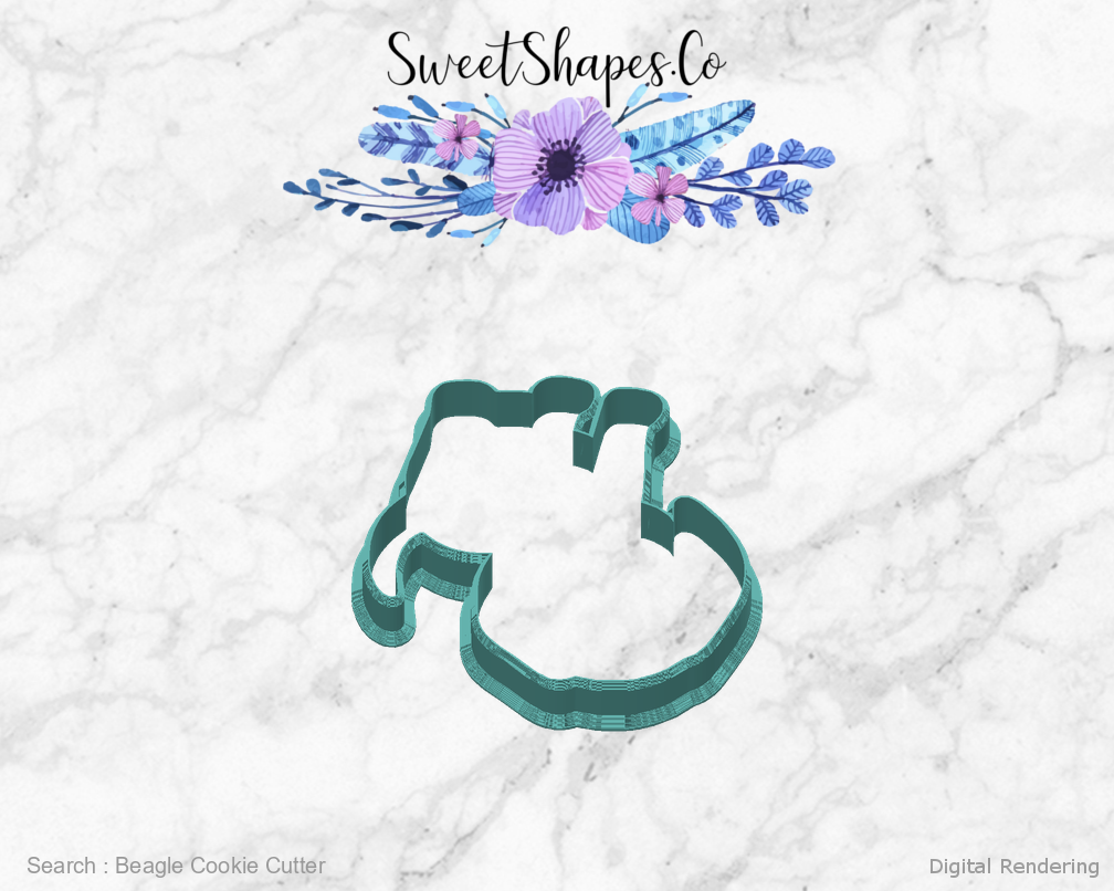 Beagle Cookie Cutter — back view