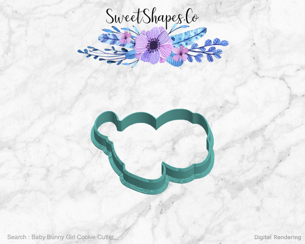 Baby Bunny Girl Cookie Cutter — left view