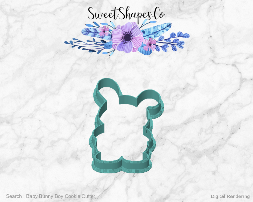 Baby Bunny Boy Cookie Cutter — front view