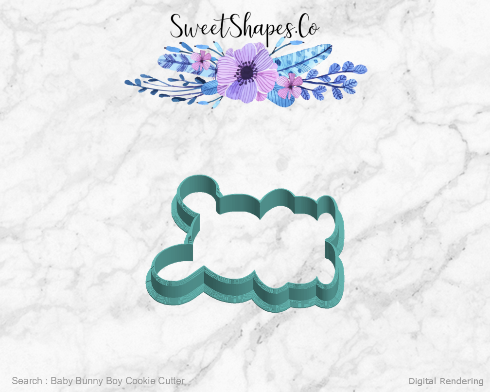 Baby Bunny Boy Cookie Cutter — left view