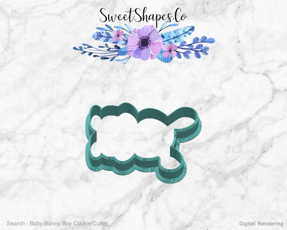 Baby Bunny Boy Cookie Cutter — right view
