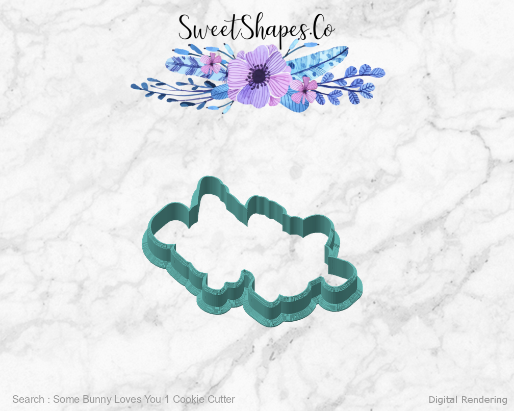 Some Bunny Loves You 1 Cookie Cutter — angled front view