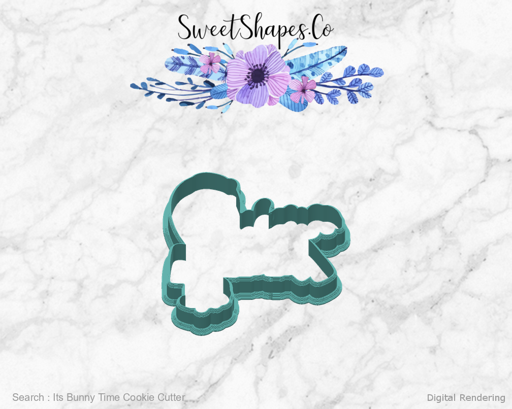 Its Bunny Time Cookie Cutter — back view