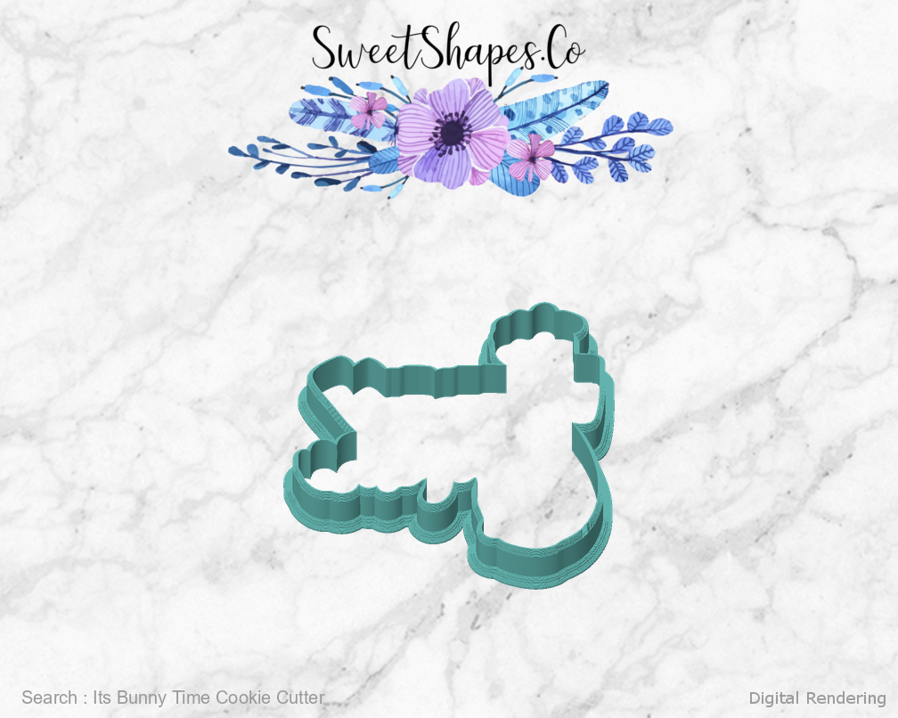 Its Bunny Time Cookie Cutter — front view