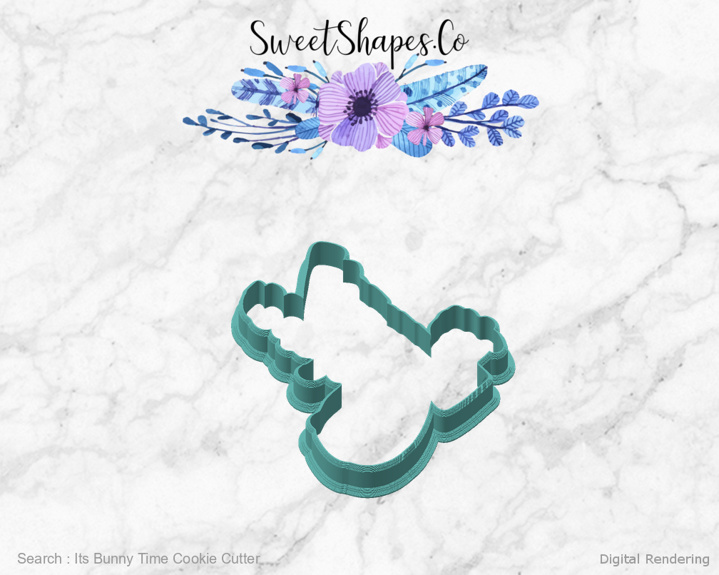 Its Bunny Time Cookie Cutter — angled front view