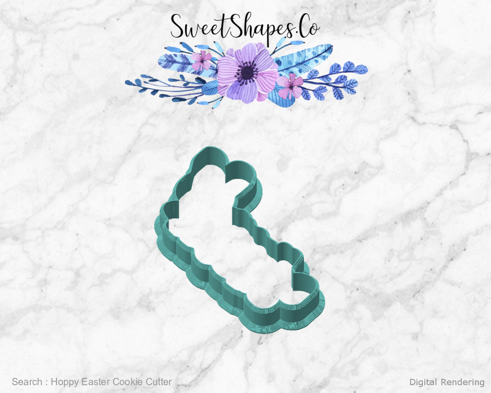 Hoppy Easter Cookie Cutter — angled front view