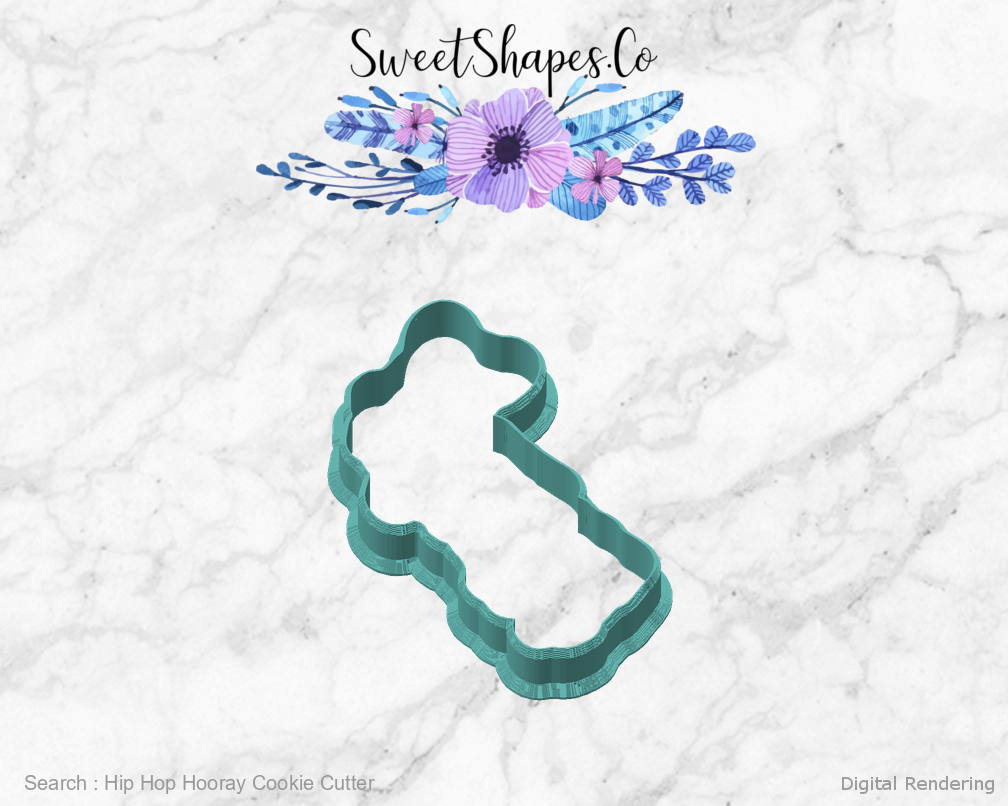 Hip Hop Hooray Cookie Cutter — angled front view