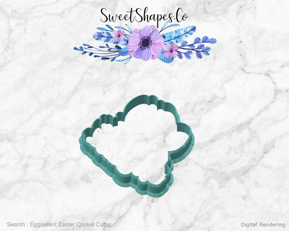 Eggcellent Easter Cookie Cutter — angled front view