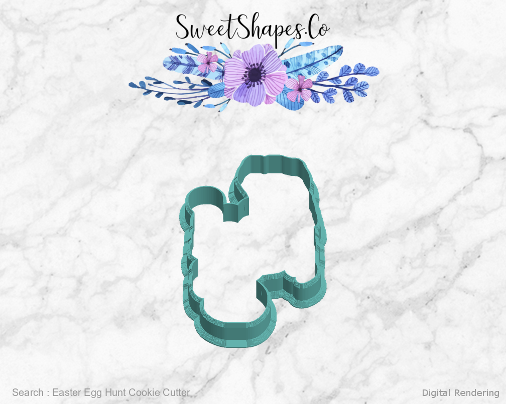 Easter Egg Hunt Cookie Cutter — left view