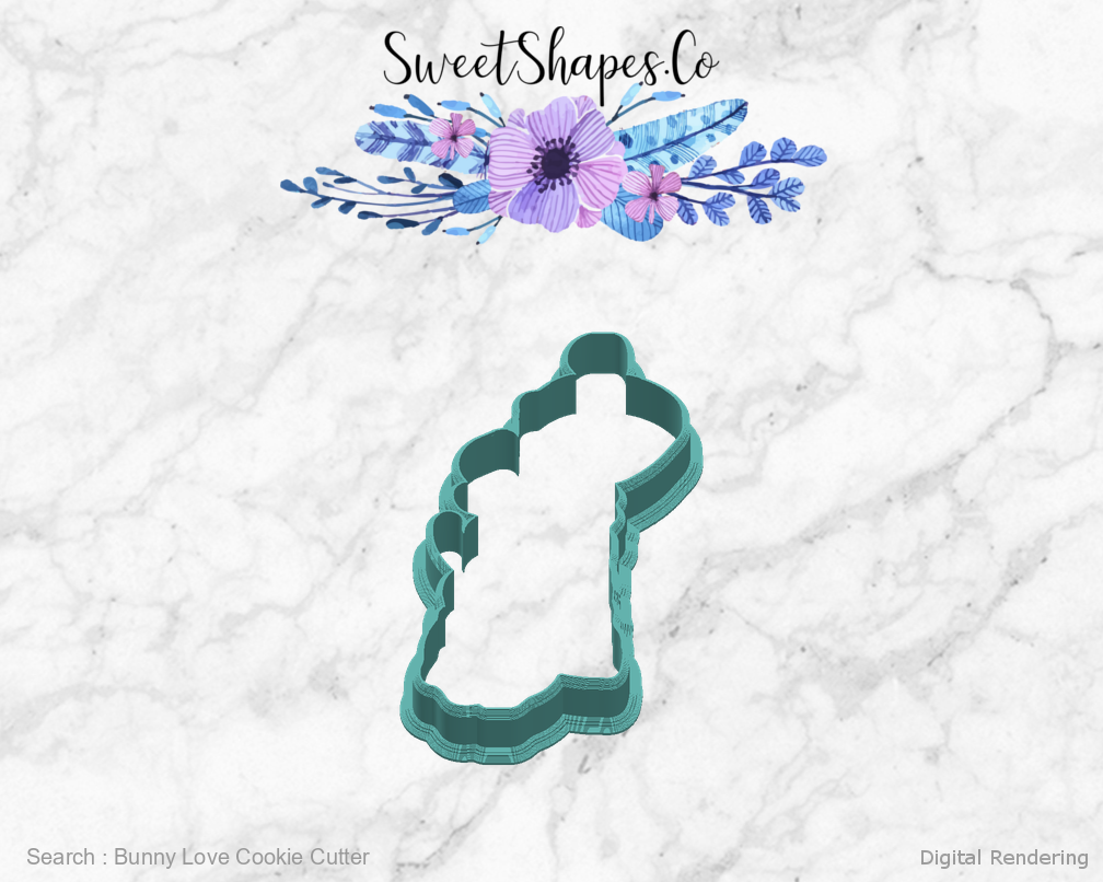 Bunny Love Cookie Cutter — right view