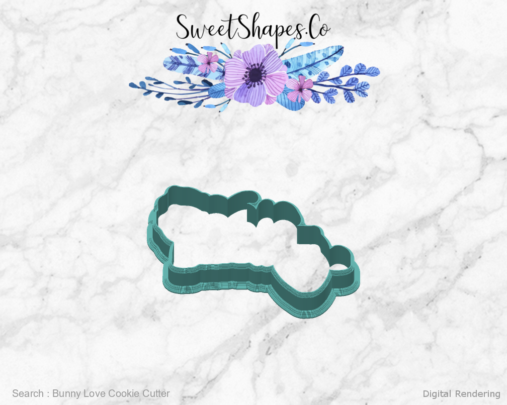 Bunny Love Cookie Cutter — back view
