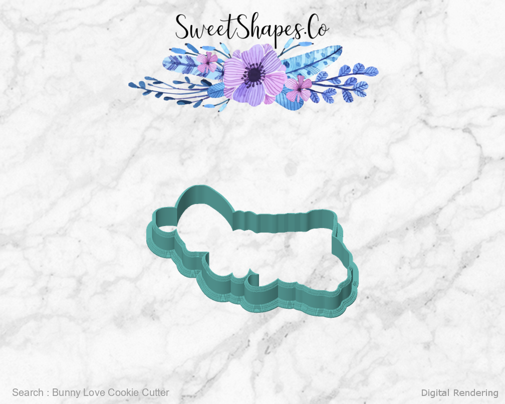 Bunny Love Cookie Cutter — front view