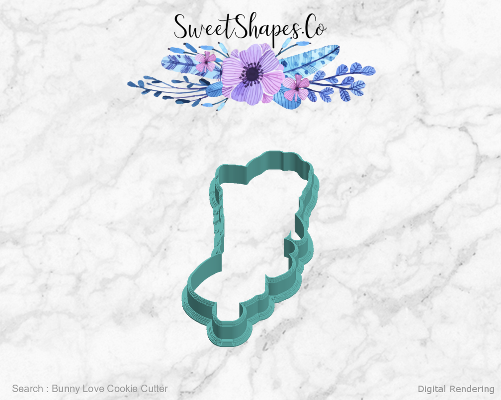 Bunny Love Cookie Cutter — left view