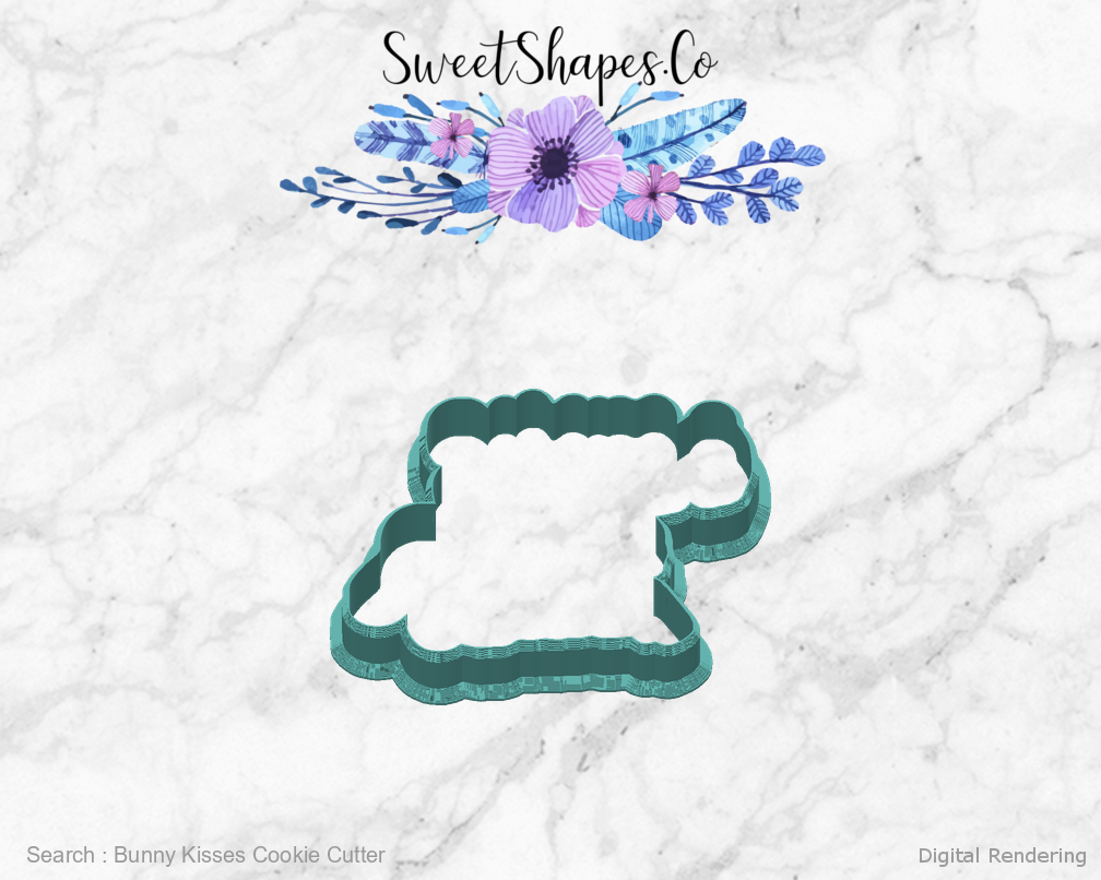 Bunny Kisses Cookie Cutter — back view