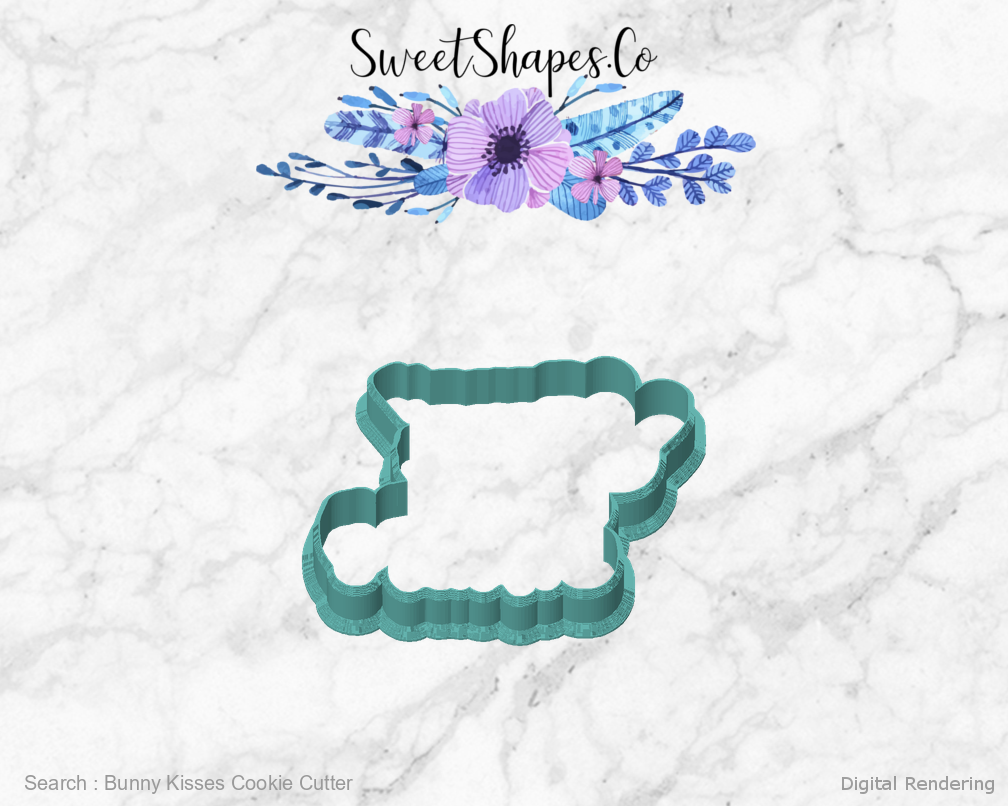 Bunny Kisses Cookie Cutter — front view