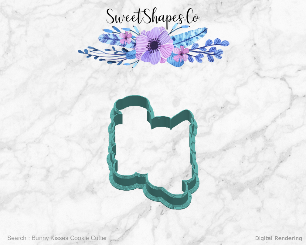Bunny Kisses Cookie Cutter — right view