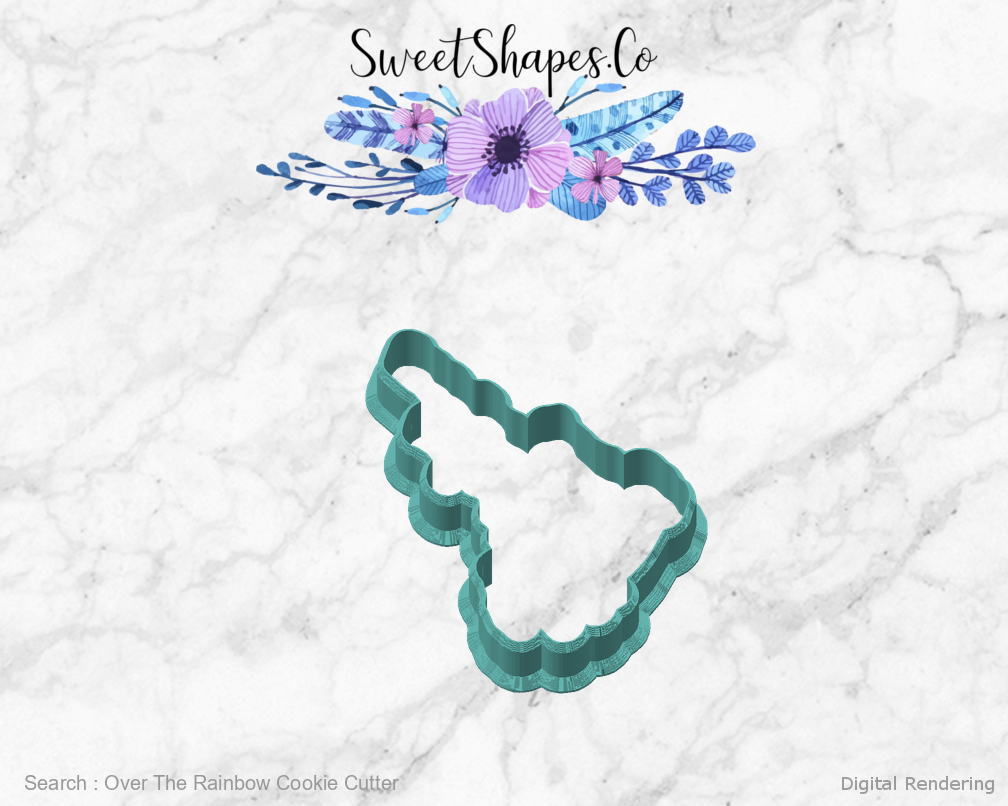 Over The Rainbow Cookie Cutter — angled front view