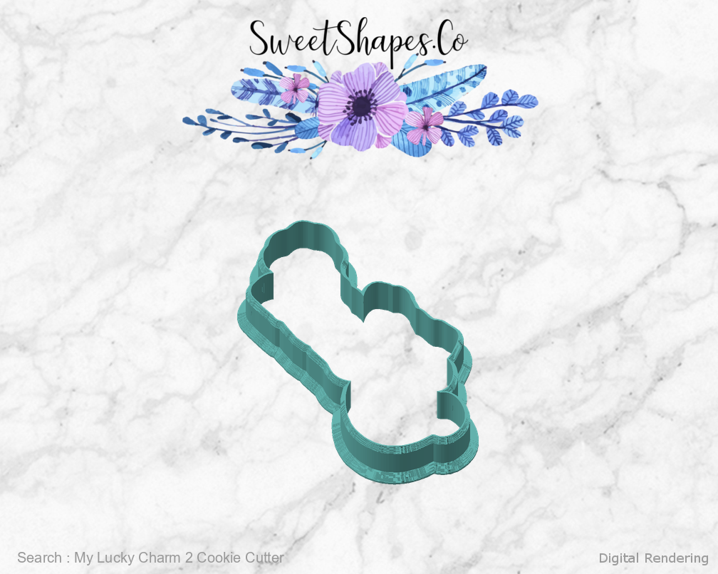 My Lucky Charm 2 Cookie Cutter — angled front view
