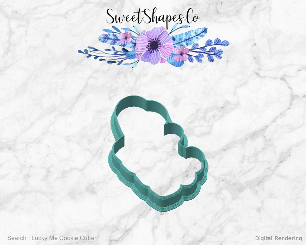 Lucky Me Cookie Cutter — angled front view