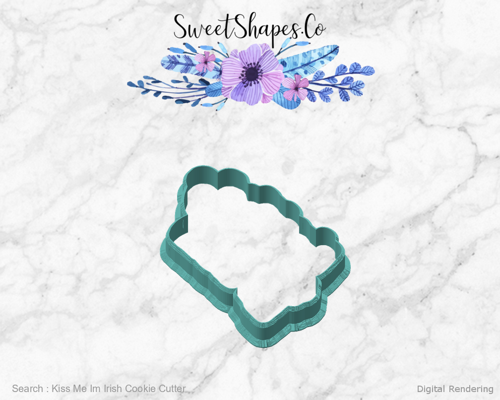 Kiss Me Im Irish Cookie Cutter — angled front view