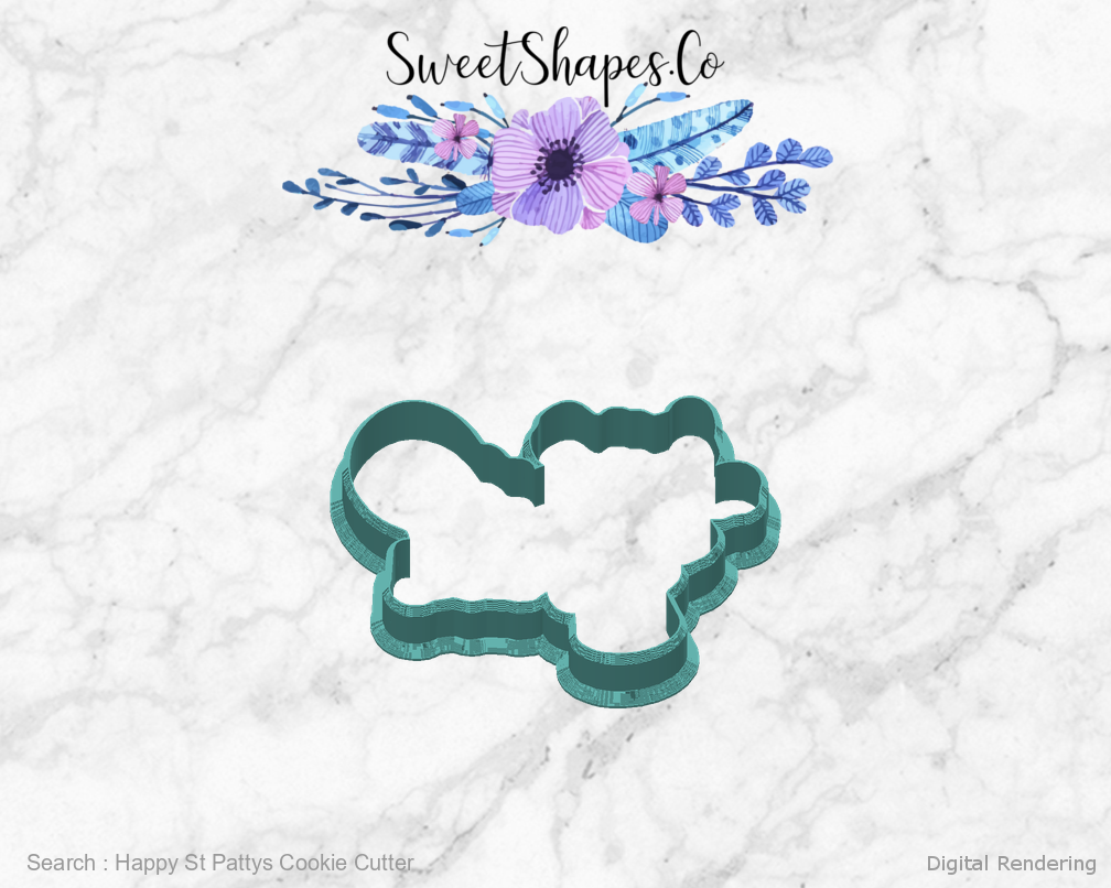 Happy St Pattys Cookie Cutter — back view