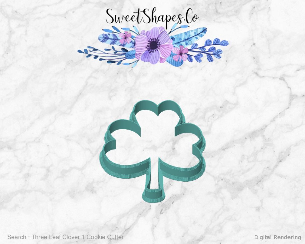 Three Leaf Clover 1 Cookie Cutter — front view