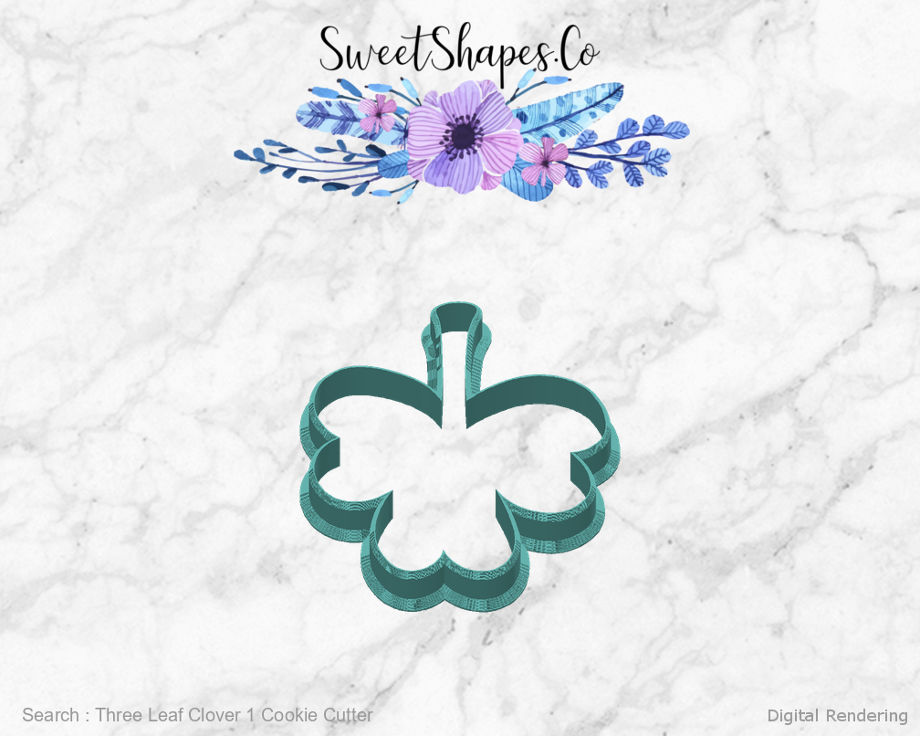Three Leaf Clover 1 Cookie Cutter — back view