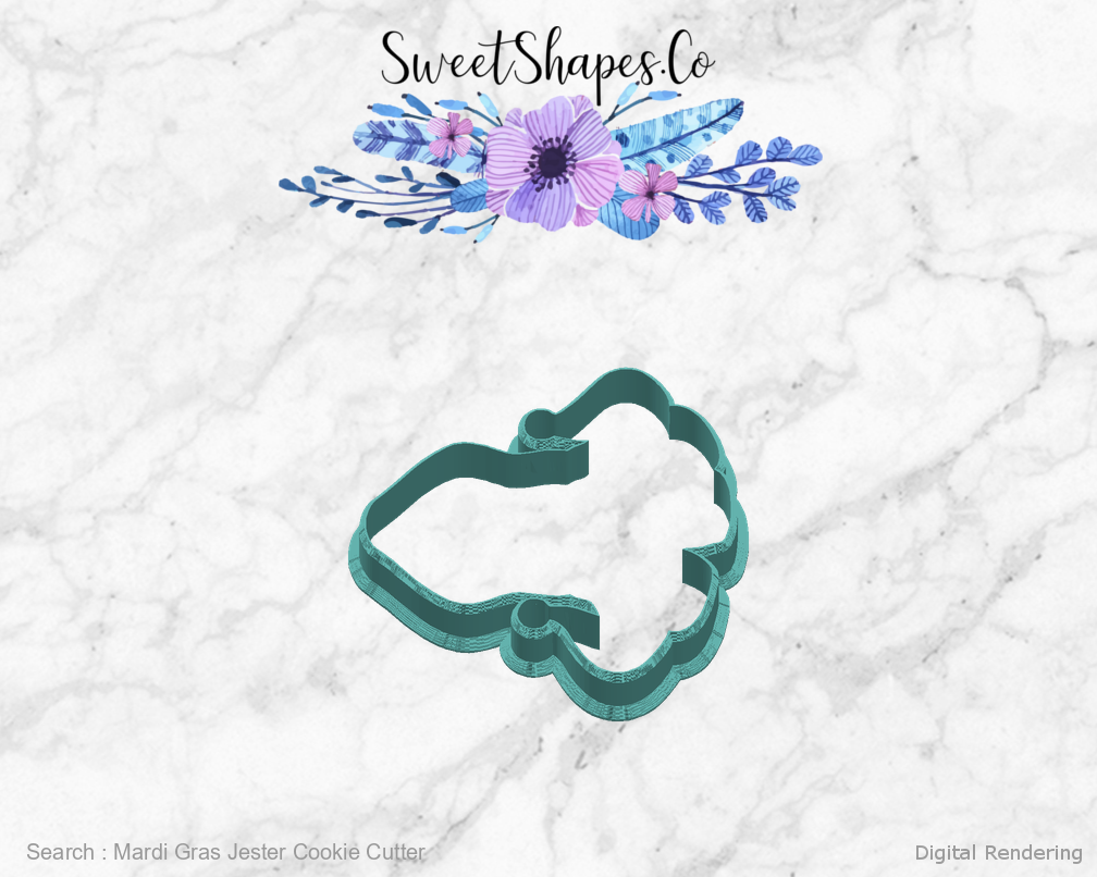 Mardi Gras Jester Cookie Cutter — right view