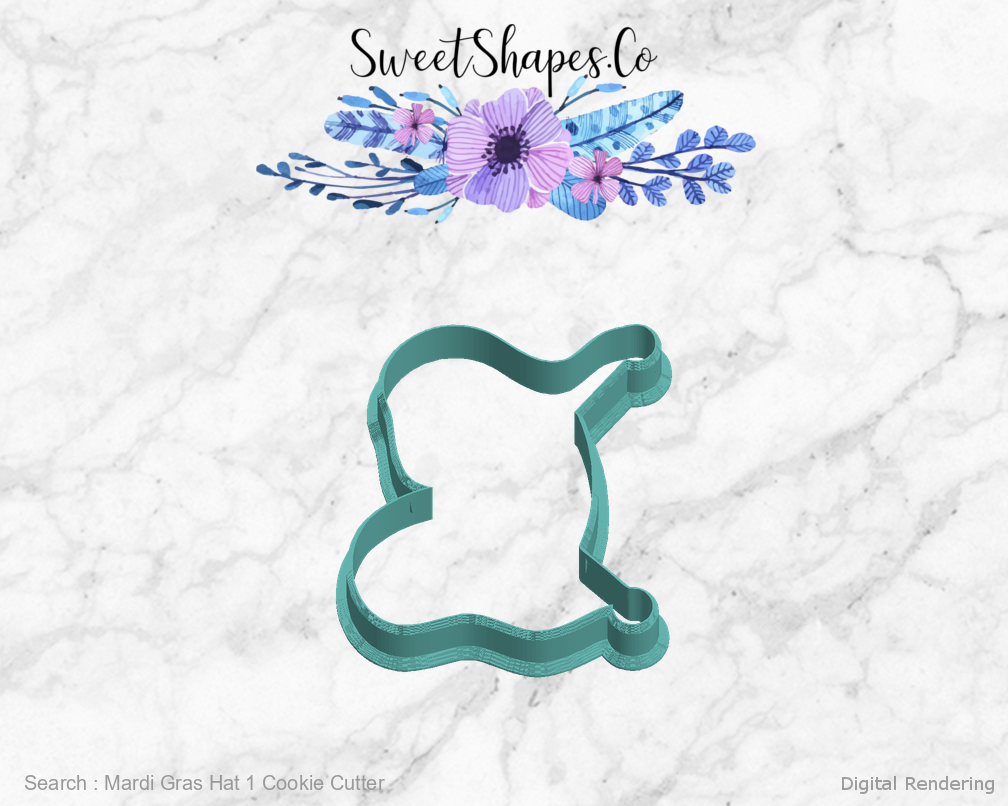Mardi Gras Hat 1 Cookie Cutter — left view