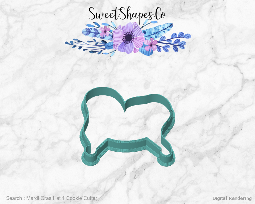 Mardi Gras Hat 1 Cookie Cutter — front view