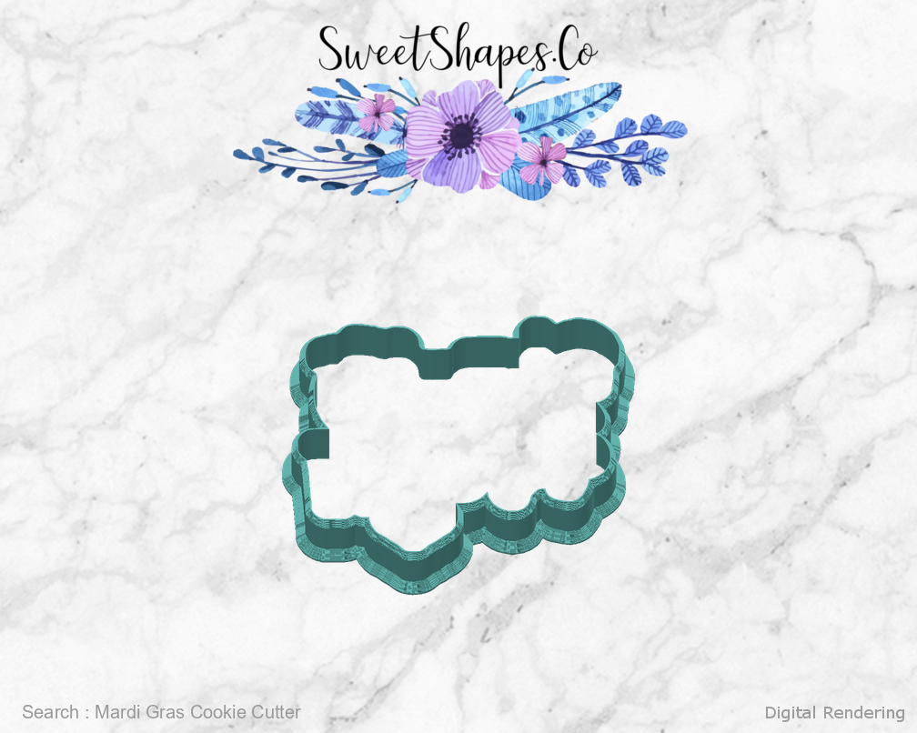 Mardi Gras Cookie Cutter — back view