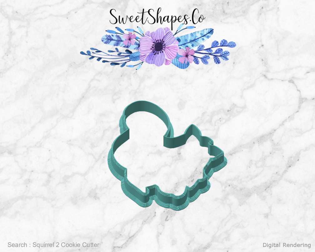 Squirrel 2 Cookie Cutter — angled front view
