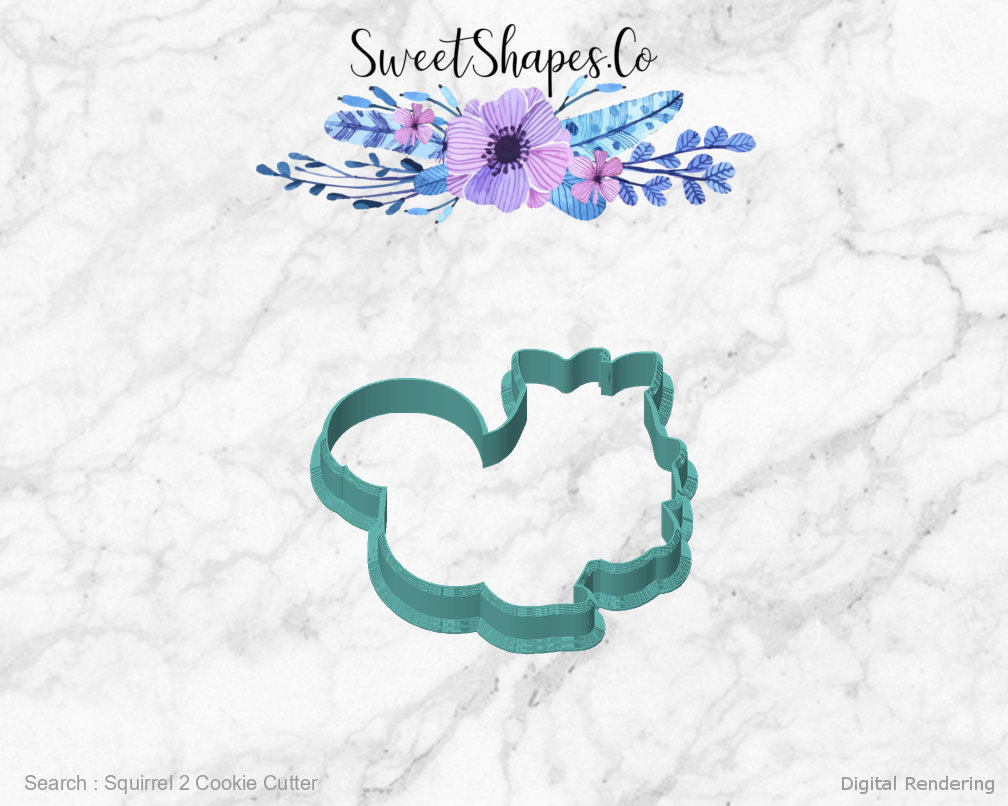 Squirrel 2 Cookie Cutter — front view