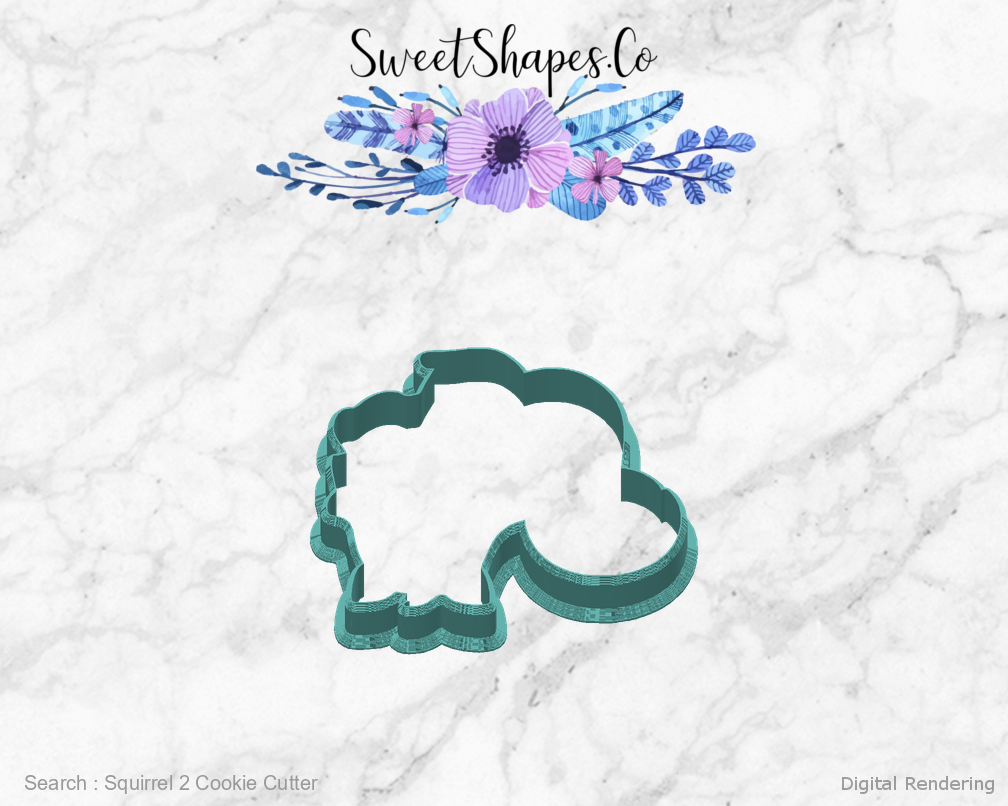 Squirrel 2 Cookie Cutter — back view