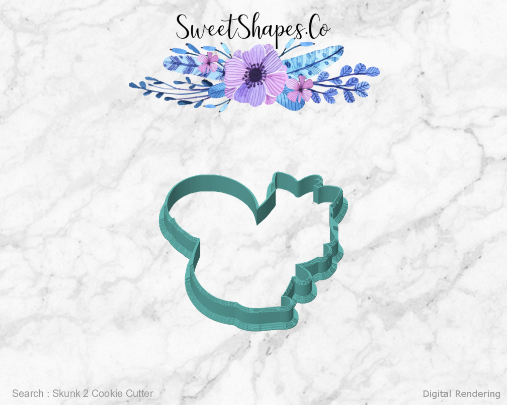 Skunk 2 Cookie Cutter — front view