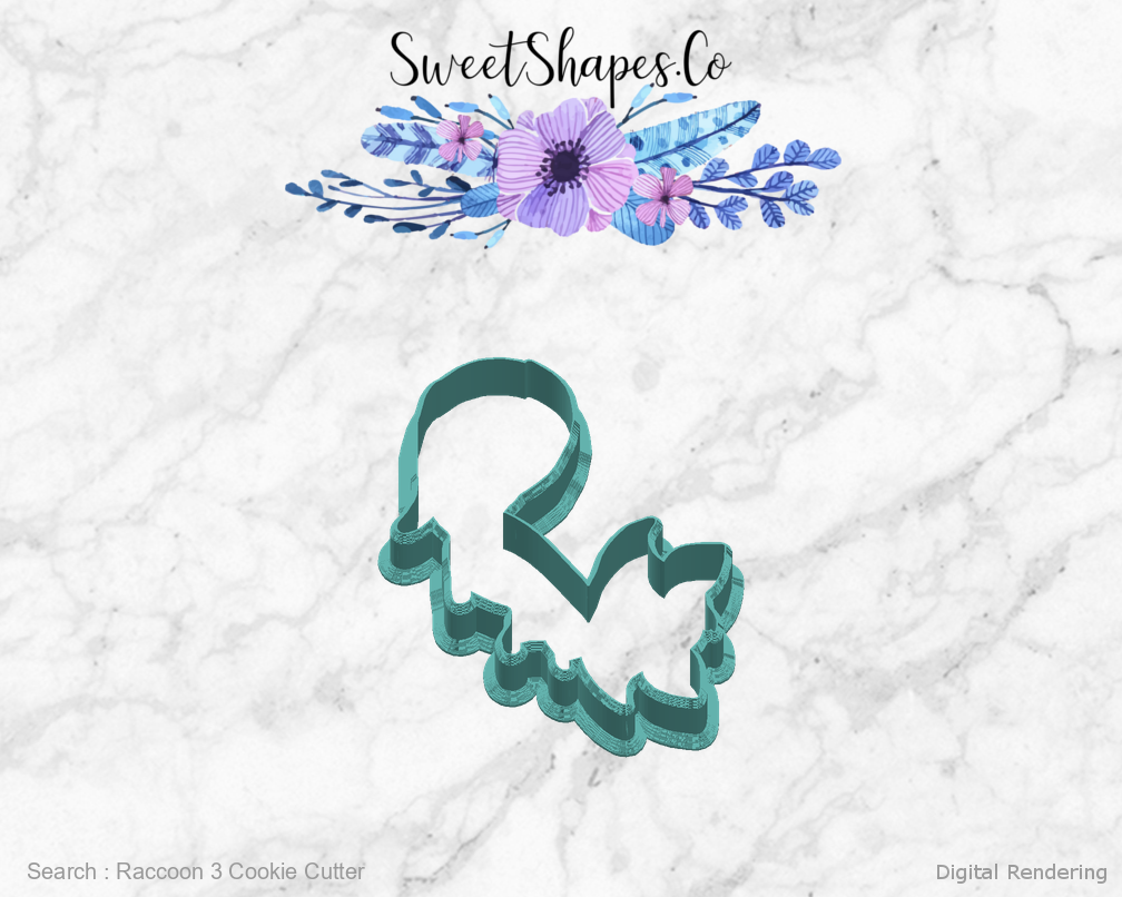 Raccoon 3 Cookie Cutter — right view