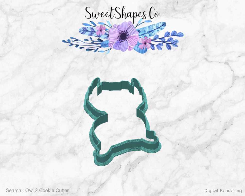Owl 2 Cookie Cutter — back view