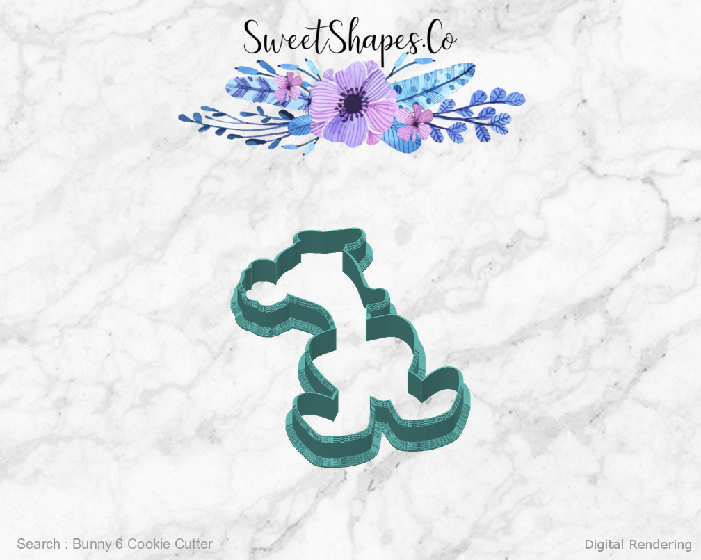 Bunny 6 Cookie Cutter — back view