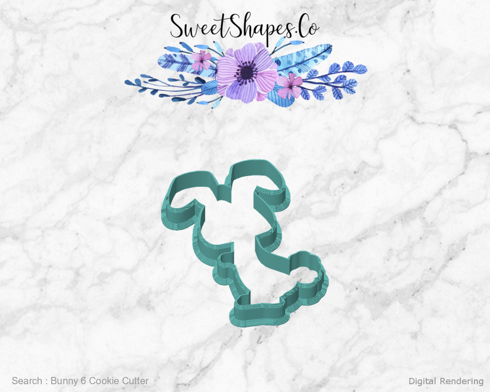 Bunny 6 Cookie Cutter — front view