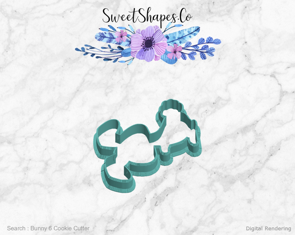 Bunny 6 Cookie Cutter — left view