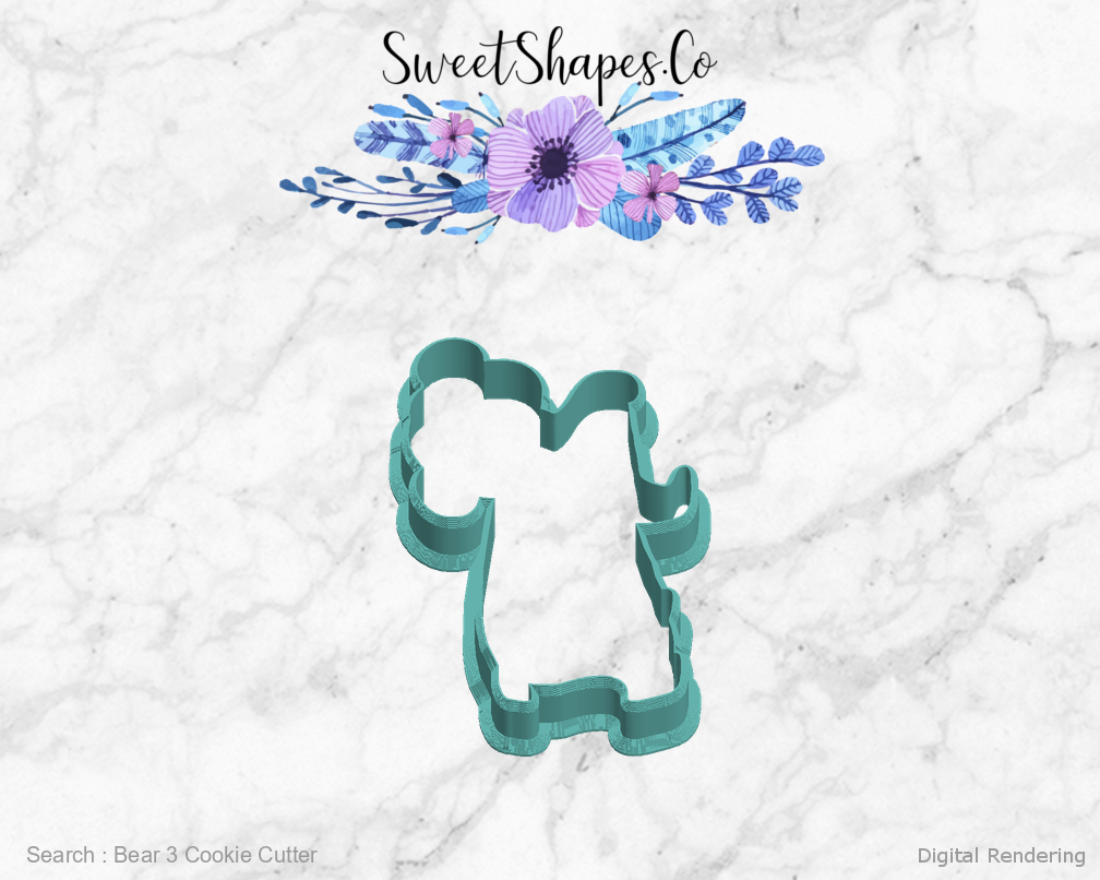 Bear 3 Cookie Cutter — left view
