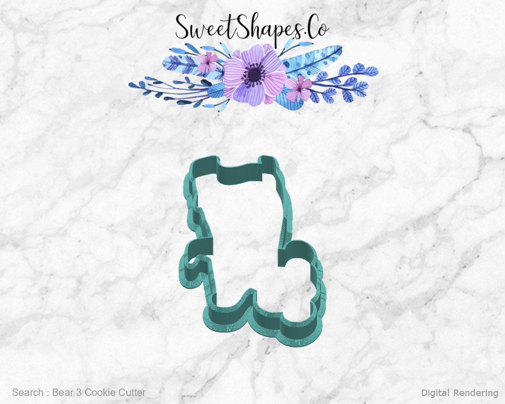 Bear 3 Cookie Cutter — right view