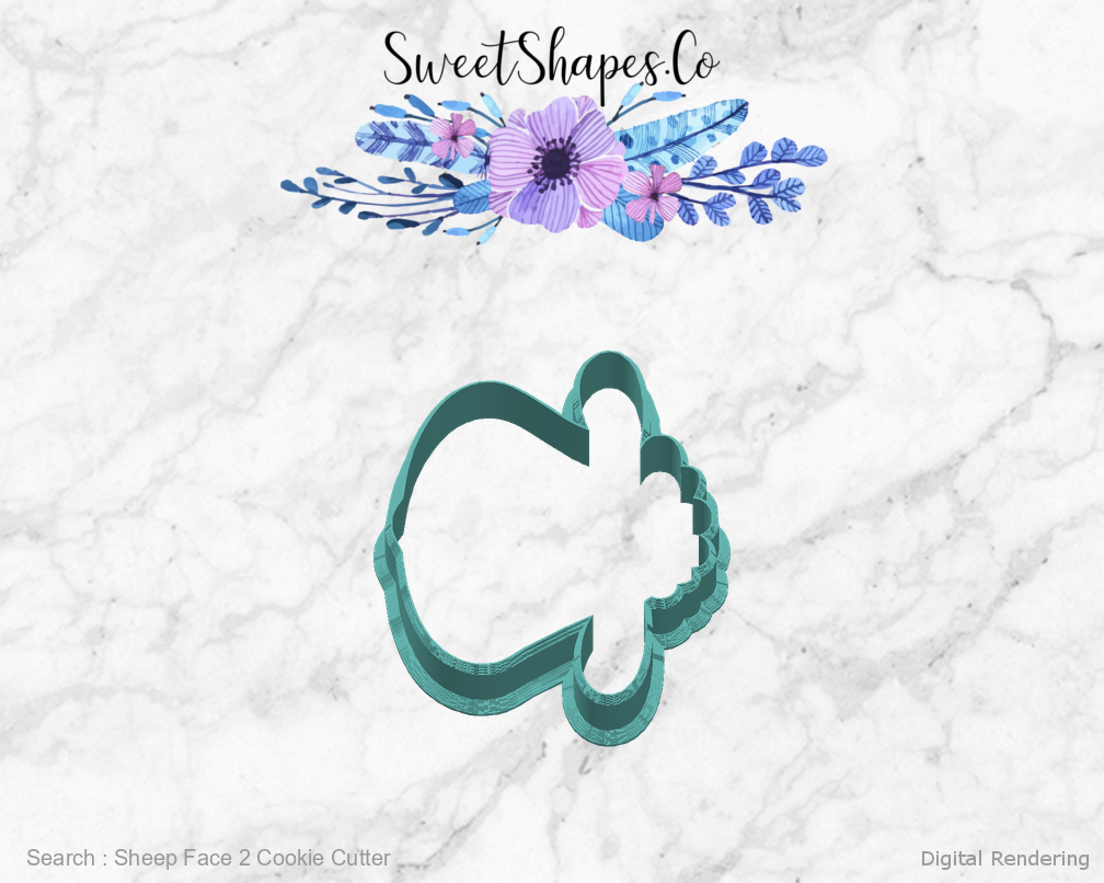 Sheep Face 2 Cookie Cutter — right view