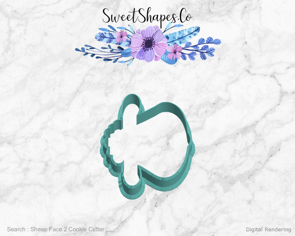 Sheep Face 2 Cookie Cutter — left view