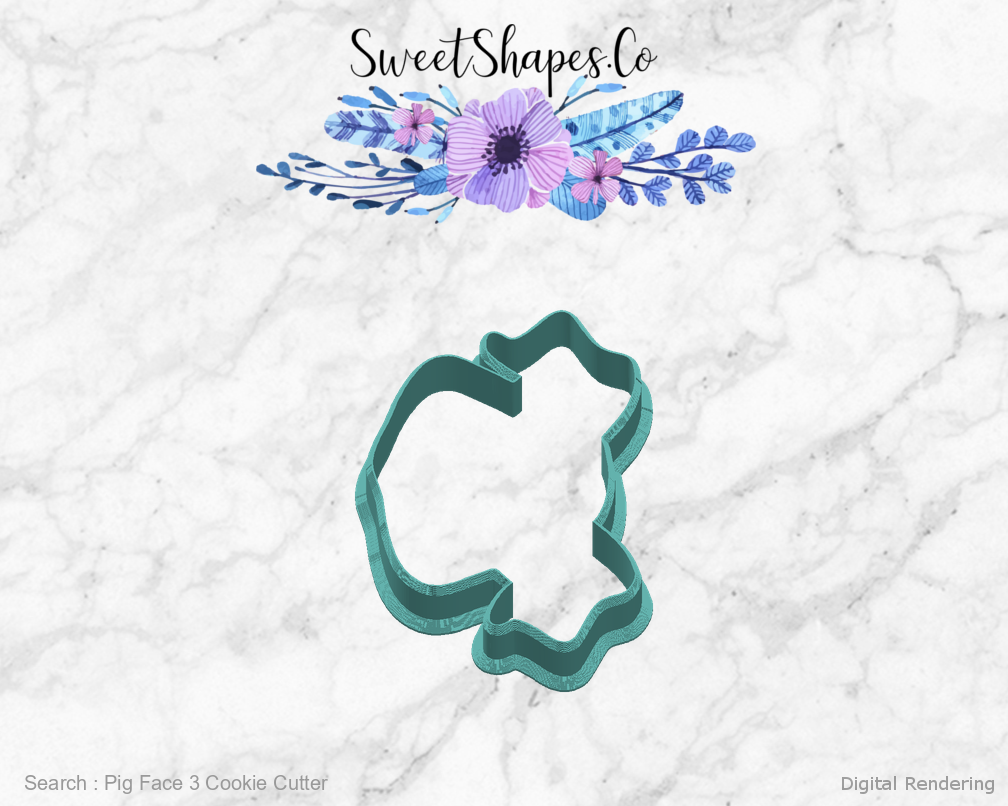 Pig Face 3 Cookie Cutter — right view