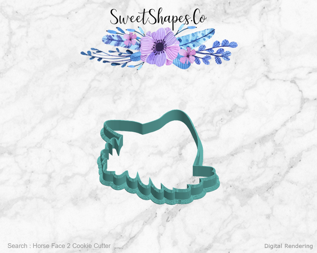 Horse Face 2 Cookie Cutter — left view
